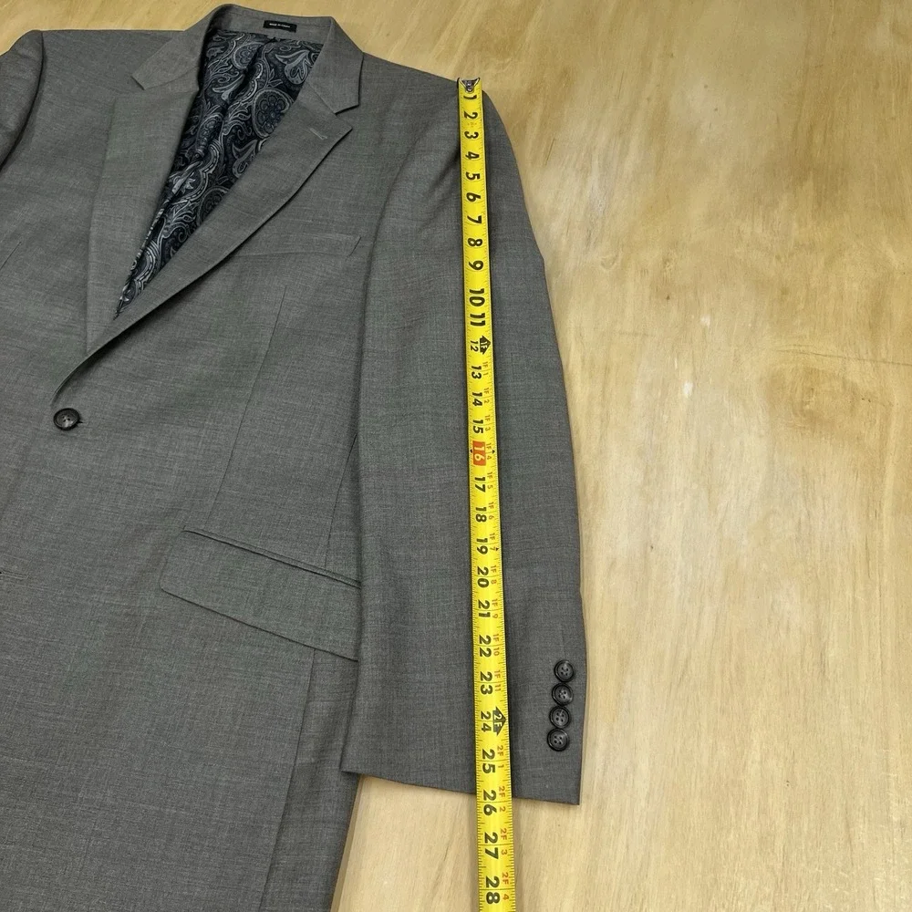 Joseph Abboud Custom Suit Mens 44L Long Wool Pleated Pants 37x30 Tan